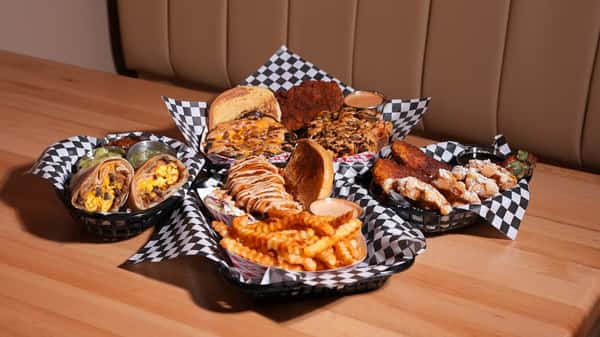 Tenders, Burgers, Waffles, French Toast