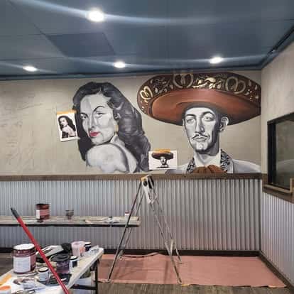 Inside wall with mexican people