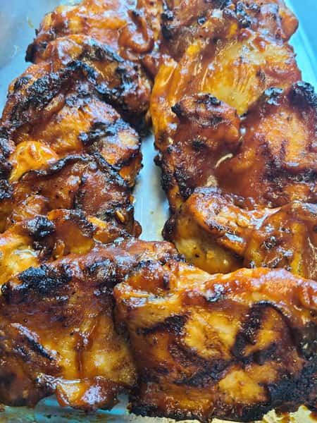 plate of baked meat