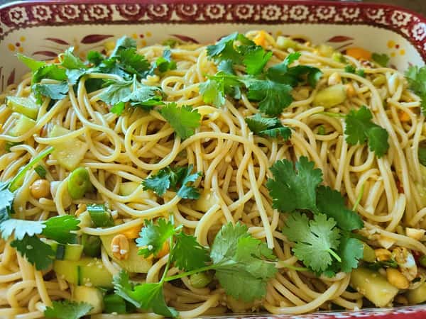 noodle pasta with garnish