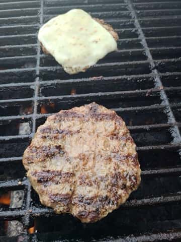 burger on the grill