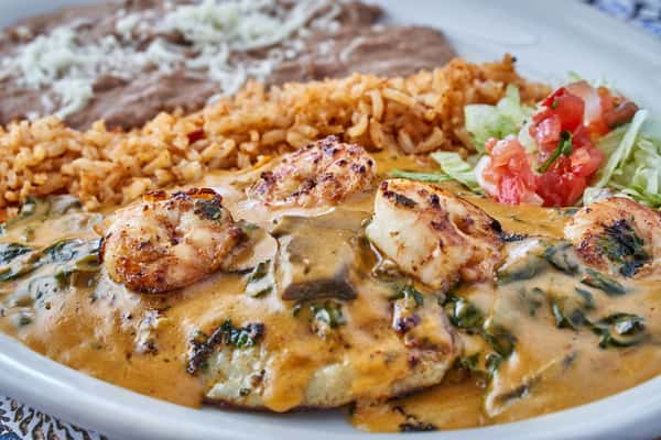 mushroom and spinach plate