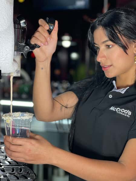 server pouring a drink