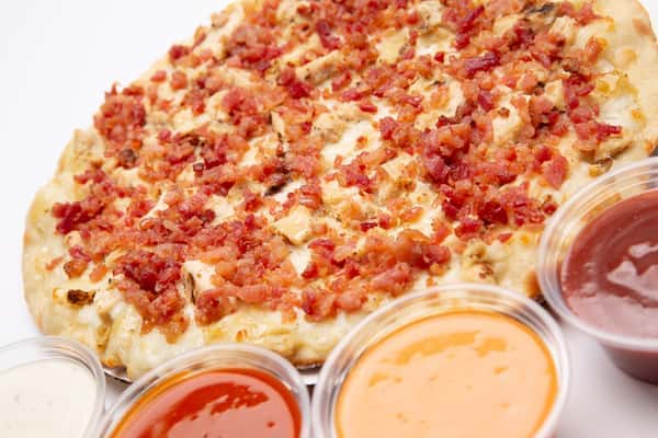 pizza with sauces