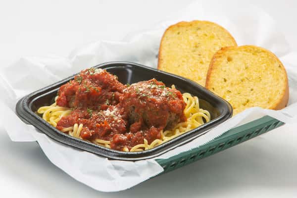 spaghetti with meatballs in demotte in