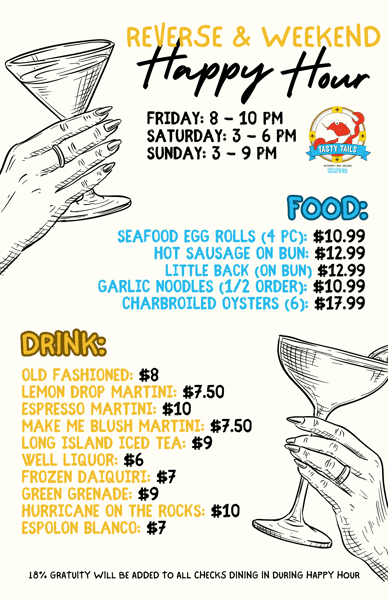Reverse and Weekend HH Menu