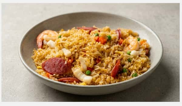 Cajun Fried Rice (Shrimp, Squid, Andouille Sausage)