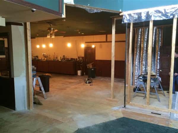 Image from remodeling of the dining room area, view from door.
