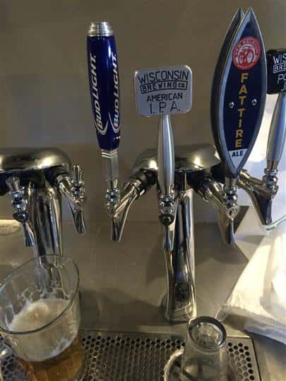 Image of beer tap for Bud Light and Fat Tire.