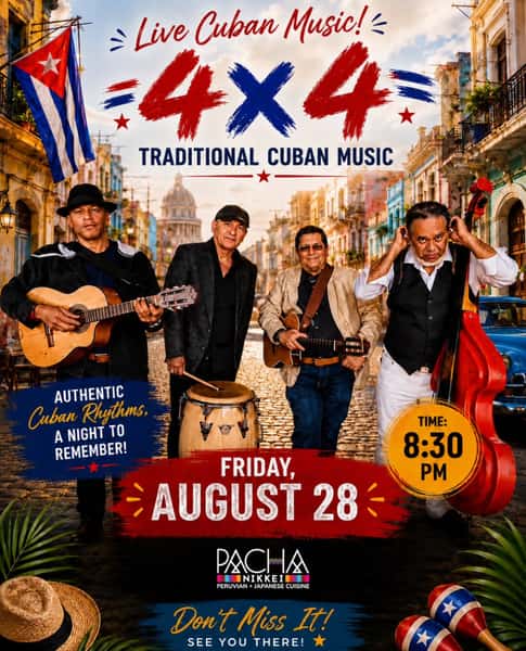 Latin Friday is here! 💃🎶
Tonight, enjoy a special feature with 4x4, bringing you live traditional Cuban music, plus DJ Masa! 🇨🇺🔥
🍽️ Dinner service: 5PM–11PM
🎶 Live music: 8PM–12AM
📍10001 Westheimer Rd Ste 5,
Houston, TX
📞 832-834-5697
.
.
#latinfridays #livecubanmusic #houstonlivemusic #houstonnightlife #houstonsalsa