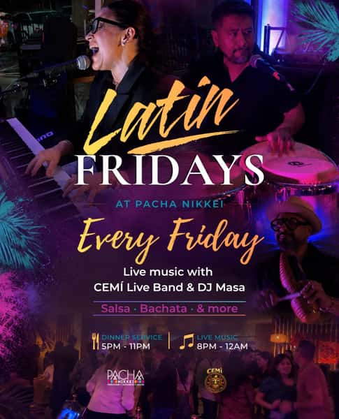 Join us every Friday for Latin Fridays with CEMÍ Live Band & DJ Masa! 🎶
Salsa, Timba, Bachata, great food, cocktails & all the Latin vibes.
🍽️ Dinner service: 5PM–11PM
🎶 Live music: 8PM–12AM
Reserve your table at www.pachanikkei.com
📍10001 Westheimer Rd Ste 5,
Houston, TX
📞 832-834-5697
.
.
#houstonlatinfriday #houstonfridaynights #houstonlivemusic #fridaynights #houstondatenight