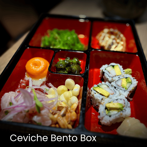 Ceviche Bento Box in Houston, Best lunch in Houston, bento box in Houston