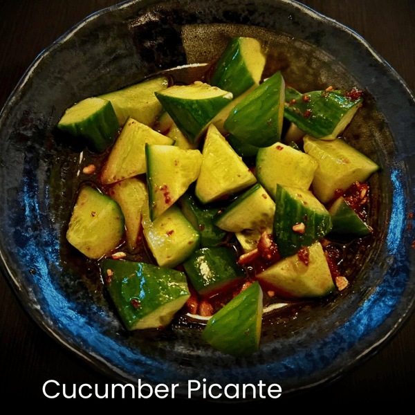 Cucumber picante, spicy cucumber salad