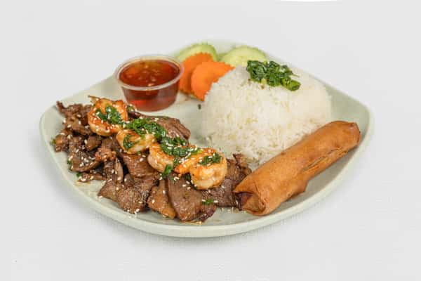B5. Grilled Pork, Shrimp & Eggroll