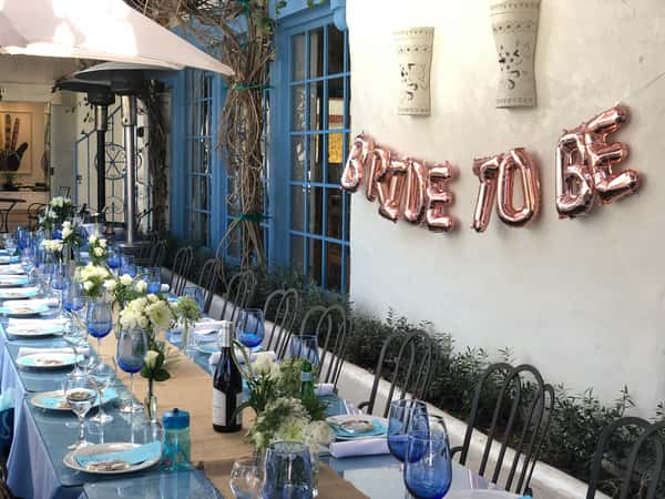 table set for bridal shower