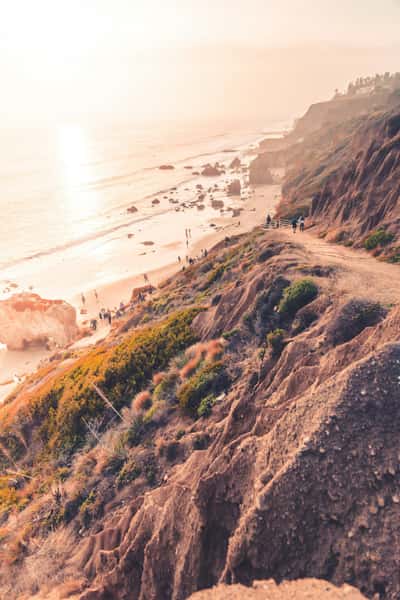 Beach with hiking trail