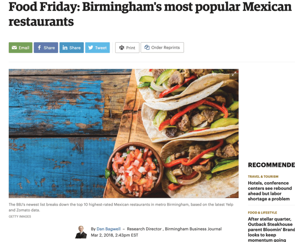 Birmingham's most popular Mexican restaurants