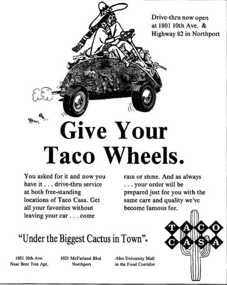 give your taco wheels
