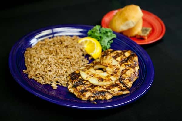 grilled chicken with pinnapple and rice