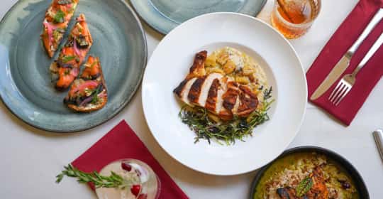 Selection of 2026 winter menu items at Hamilton's Kitchen in Winter Park Florida