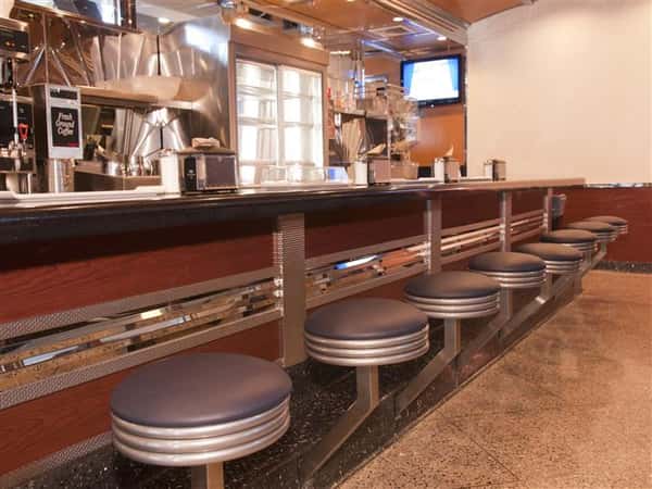view of the bar inside of the diner