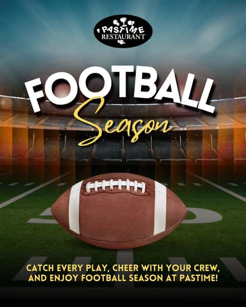 Football season is in full swing! 🏈 Gather your crew, catch every play, and enjoy great food, drinks, and game-day vibes at Pastime Restaurant. Whether you're here for the big matchup or just love the game, we've got a seat waiting for you!

#PastimeRestaurant #FootballSeason #GameDay