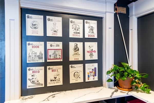 Historic photo display and interior decor at Gorat's Steak House in Omaha
