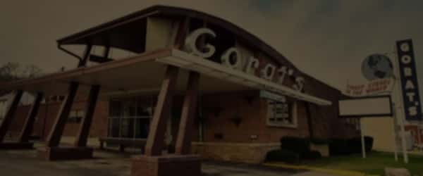 Exterior of Gorat's Steak House in Omaha, Nebraska, featuring the iconic entrance and historic steakhouse architecture.