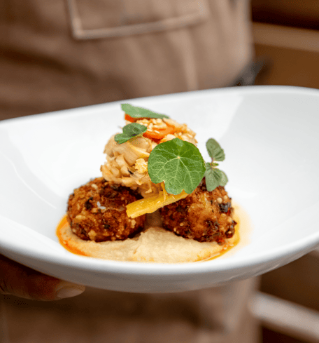 Kimchi and Gruyère Rice Fritters