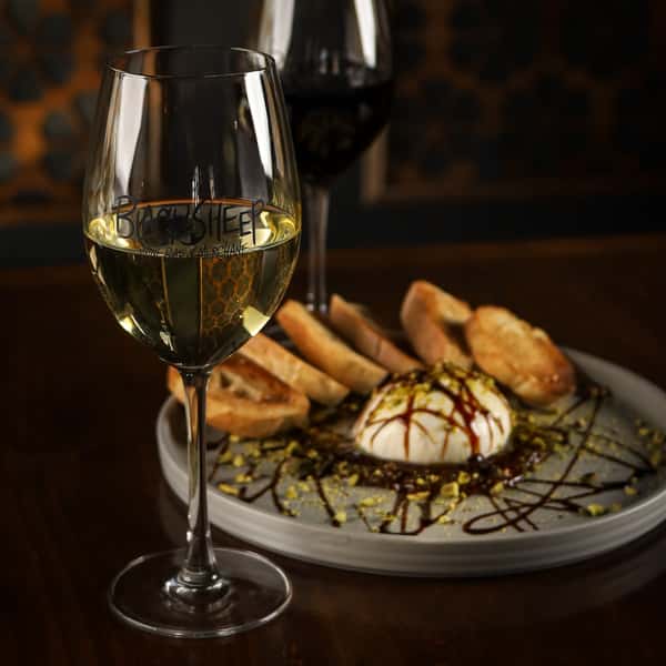 wine and appetizer