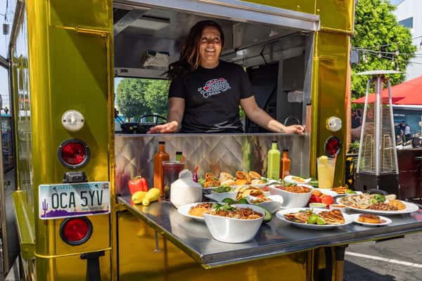 Person working on a food truck