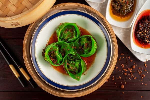 Bokchoy & Water Chestnut Dumplings (V+)