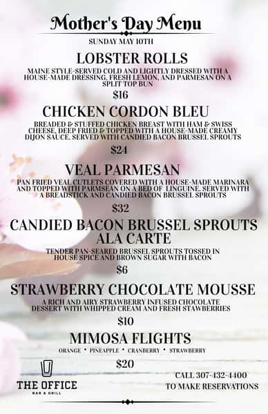 Mother's Day Menu 2026