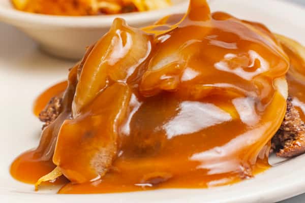 hamburger steak with onions and gravy