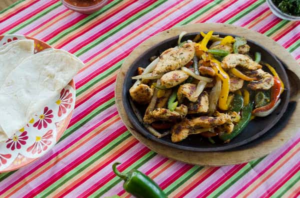 fajitas on table