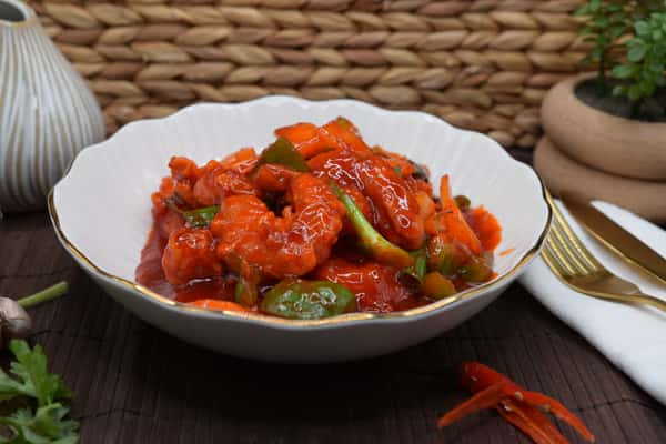 Spicy Szechuan Tiger Prawns Gravy