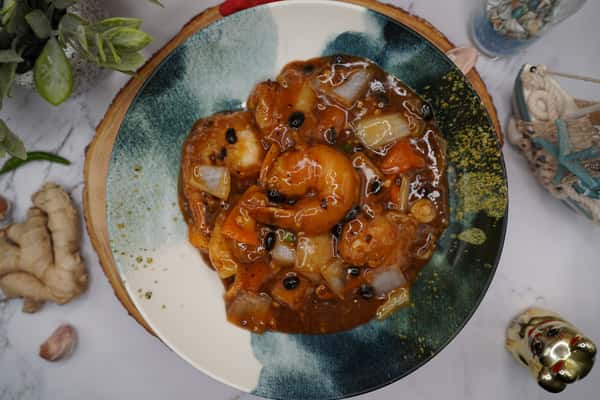 Fried Tiger Prawns in Black Bean Sauce