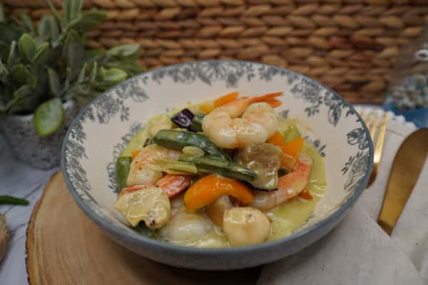 Thai Green Curry with Tiger Prawns