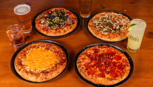pizzas and drinks