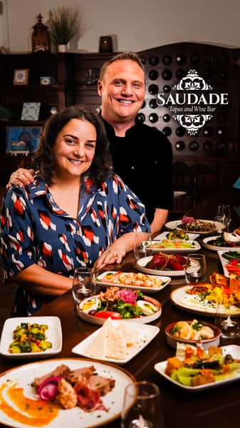 Greg and MeLina with food