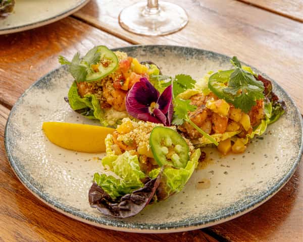 Caribbean Shrimp Lettuce Tacos