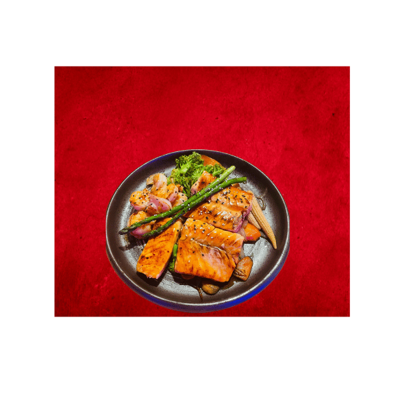 Teriyaki Salmon and Hibachi Shrimps