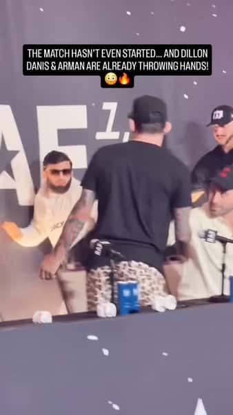 THE MATCH HASN’T EVEN STARTED… AND DILLON DANIS & ARMAN ARE ALREADY THROWING HANDS! 😳🔥