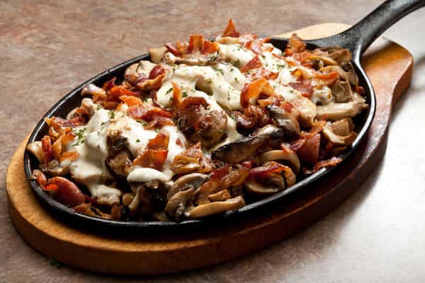 Mushroom Cooper Sharp & Bacon Fajitas