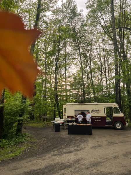 Food truck at event in the woods