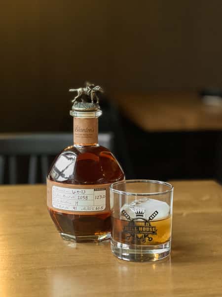 Blanton's bottle with glass