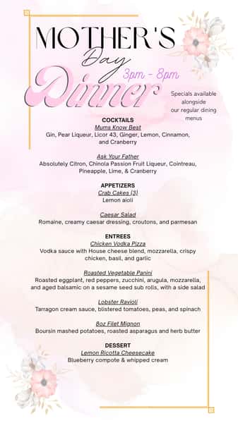 mothers day dinner specials
