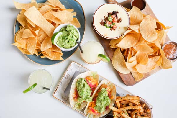 queso, guac, tacos