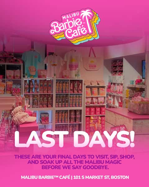 Malibu Barbie™ Café is in its final days 💗 Come sip, shop, pose, and live your most iconic pink moment before we say goodbye.