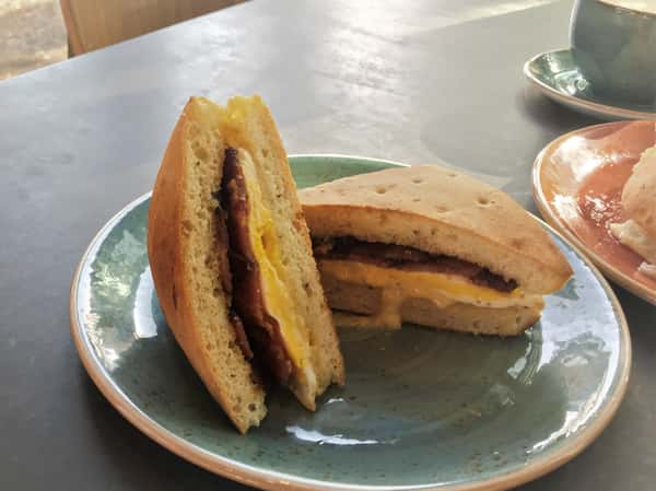 Bacon and Cheddar on Focaccia